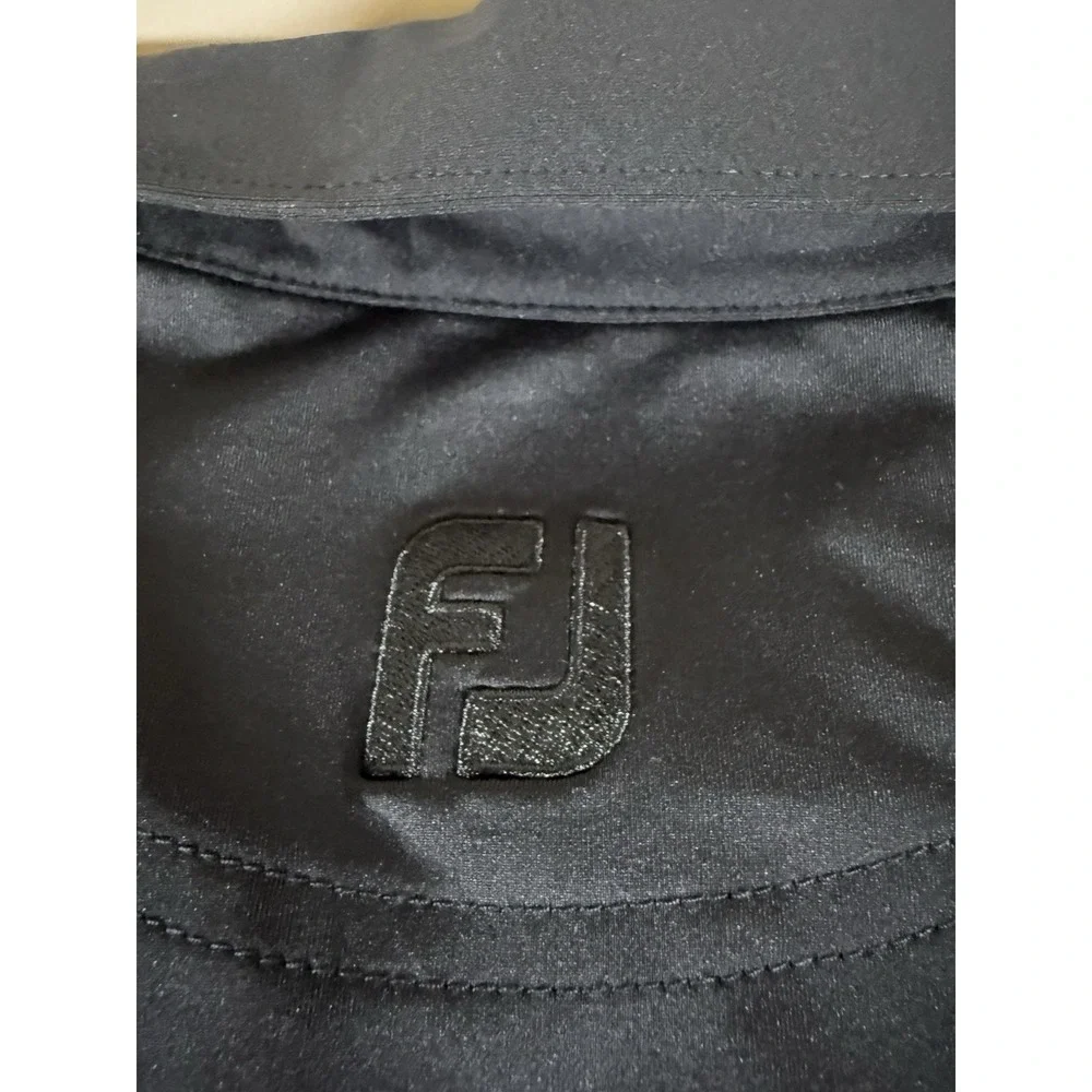 Footjoy Shirt Adult Extra Large Black Solid Collared Lightwieght Golf Mens